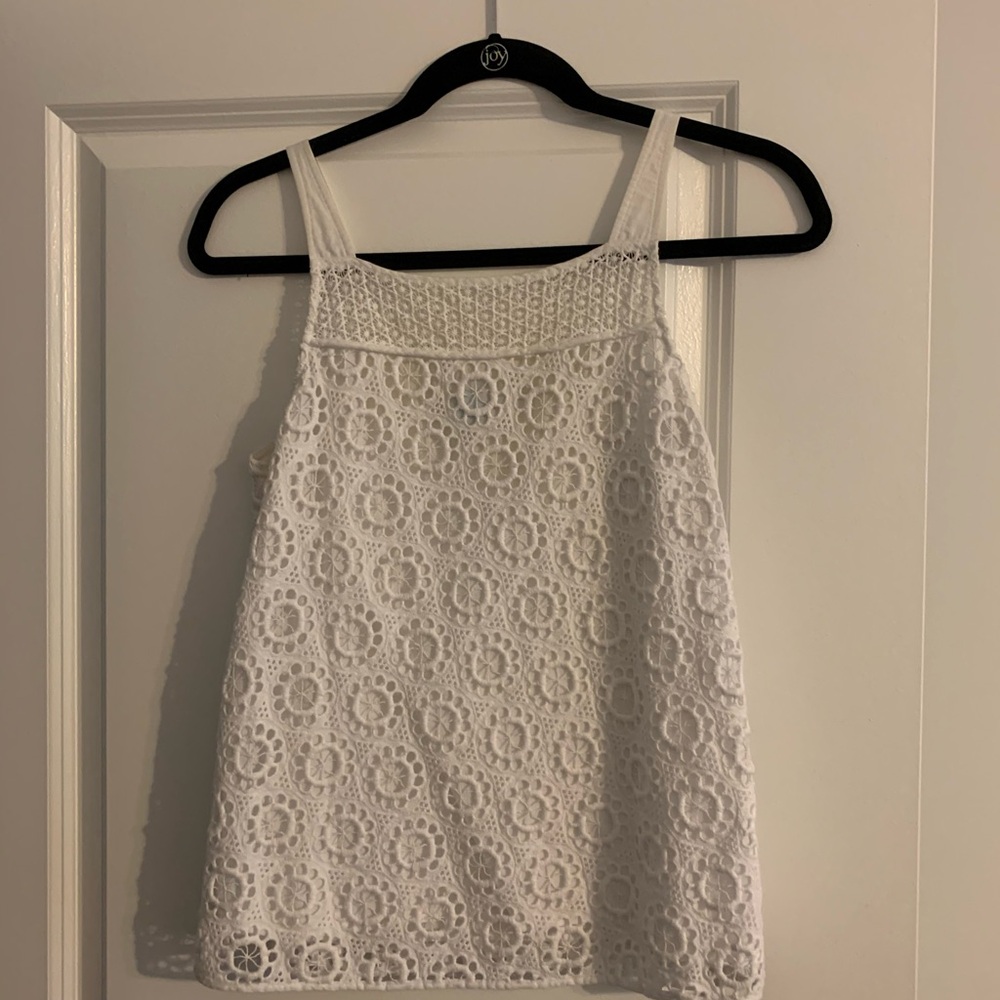 White eyelet Trina Turk top